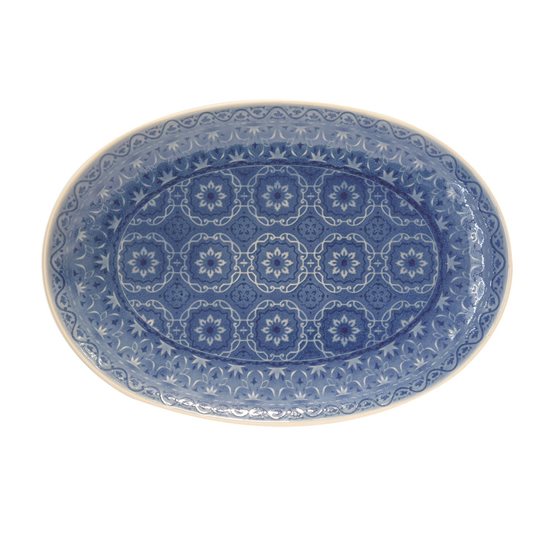 Platou oval de servire 35 x 24,5 cm din ceramica "Ambiente", albastru cobalt - Nuova R2S