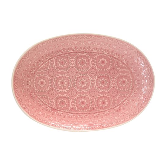 Platou oval de servire 35 x 24,5 cm din ceramica "Ambiente", roz cuart - Nuova R2S