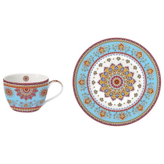 Set cana 240 ml si farfurioara "Bohemian Blue" - Nuova R2S