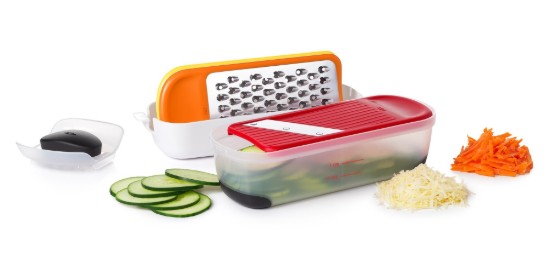 Set razatoare multifunctionala, otel inoxidabil, cu recipient - OXO