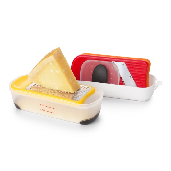 Set razatoare multifunctionala, otel inoxidabil, cu recipient - OXO