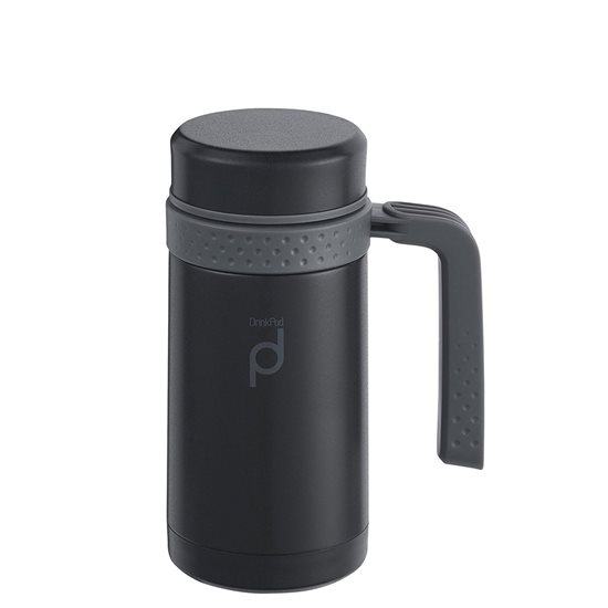 Termos inox, 450 ml "DrinkPod", Negru - Grunwerg