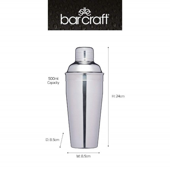 Shaker pentru cocktail, inox, 500 ml, "Bar Craft" - Kitchen Craft