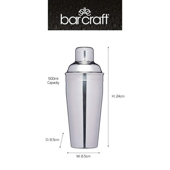 Shaker pentru cocktail, inox, 500 ml, "BarCraft" - Kitchen Craft