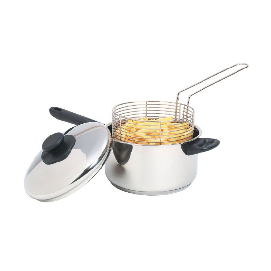 Cratita inox, cu cos friteuza si capac, 20cm/3L - Kitchen Craft