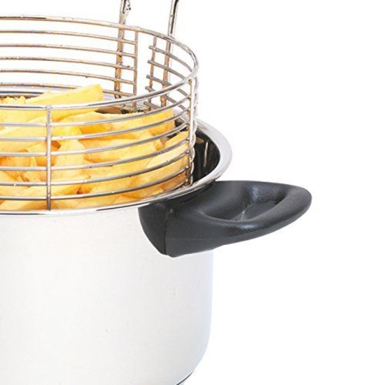 Cratita inox, cu cos friteuza si capac, 20cm/3L - Kitchen Craft