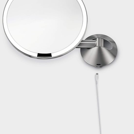 Oglinda cosmetica de perete, cu senzor, 23 cm, Argintiu - simplehuman