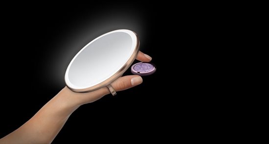 Oglinda cosmetica de buzunar cu senzor, 10,4 cm, Rose Gold - simplehuman