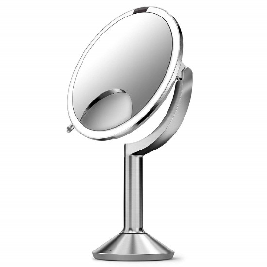 Oglinda cosmetica cu senzor, 23 cm, Brushed Stainless Steel - simplehuman