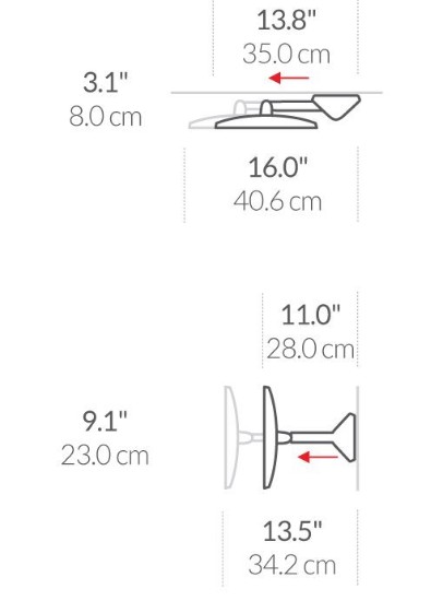 Oglinda cosmetica de perete, cu senzor, 23 cm, Argintiu - simplehuman