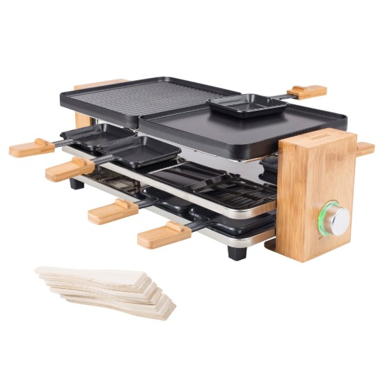 Appareil à Raclette-grill Bamboo - 1200W - 3 Niveaux