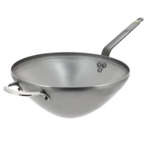 Tigaie wok, otel, 40cm, "Mineral B" - de Buyer