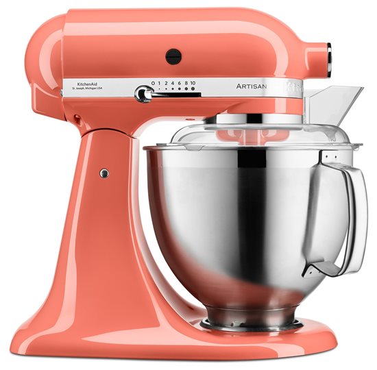 Mixer cu bol 4.8L, Artisan, Model 185, Coral - KitchenAid