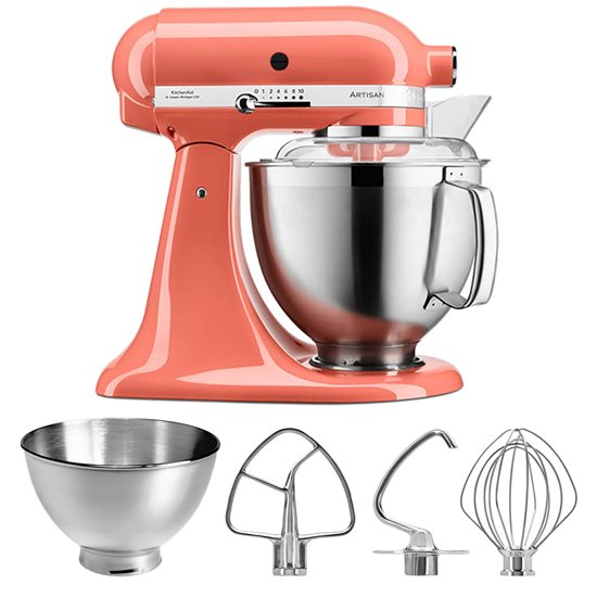 Mixer cu bol 4.8L, Artisan, Model 185, Coral - KitchenAid