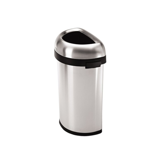 Cos de gunoi semi-rotund, 60 L, inox, Brushed - simplehuman