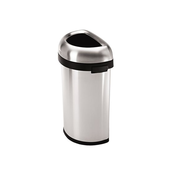 Cos de gunoi semi-rotund, 60 L, inox - simplehuman