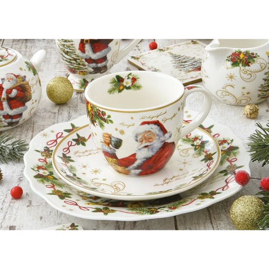 Ceasca ceai, cu farfurioara, 200ml, "Magic Christmas", Rosu - Nuova R2S