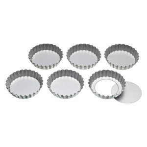 Set 6 forme pentru mini-tarte, inox - Kitchen Craft
