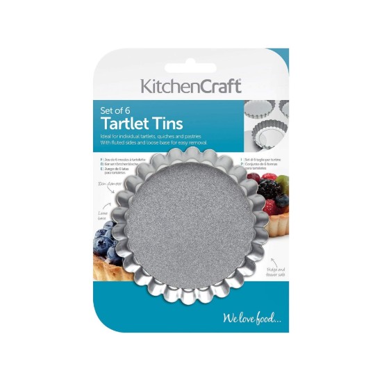 Set 6 forme pentru mini-tarte, inox - Kitchen Craft