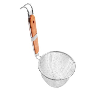 Strecuratoare taitei, inox, cu maner lemn 14,5 cm - Zokura