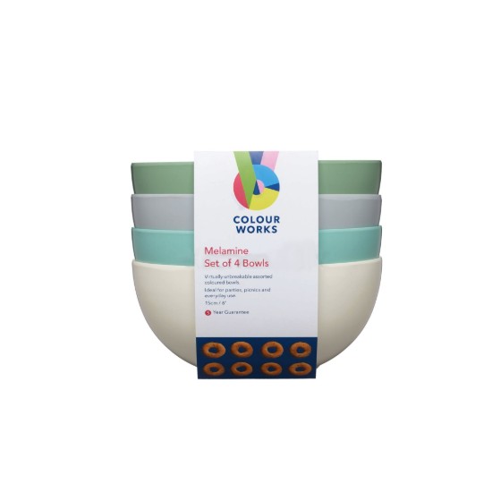Set 4 boluri melamina, 15 cm - Colourworks