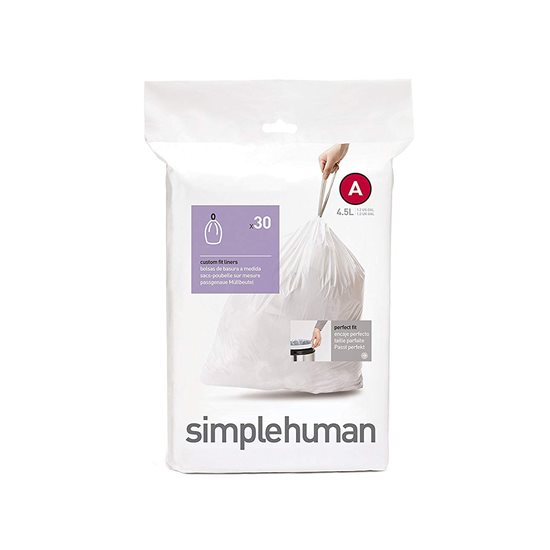 Saci de gunoi cod A, 4,5 L/ 30 buc, plastic - simplehuman