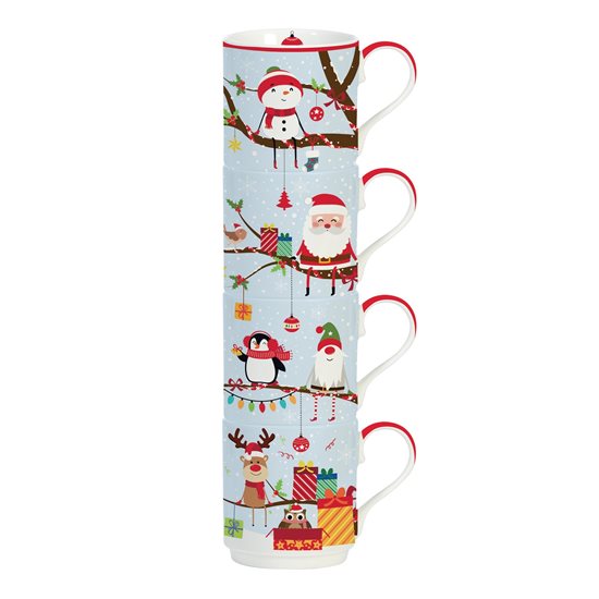 Set 4 cani portelan 275 ml "Christmas Tree" - Nuova R2S