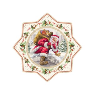 Platou servire tort, portelan, 32 cm, "Christmas Time" - Nuova R2S