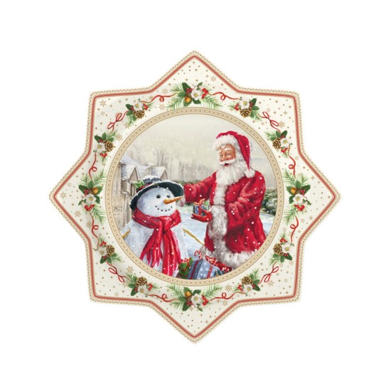 Platou servire tort, portelan, 32 cm, "Christmas Time" - Nuova R2S