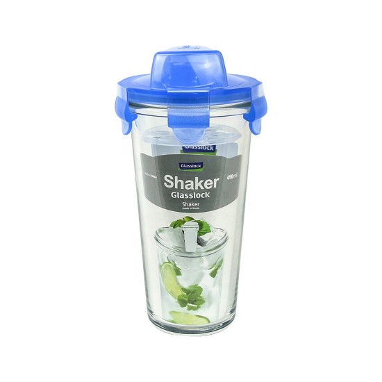 Shaker sticla, 450ml, Albastru - Glasslock