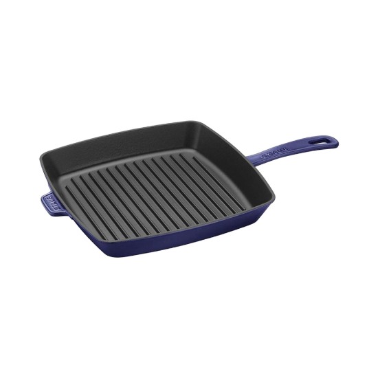 Tigaie grill patrata, fonta, 26 cm, Dark Blue - Staub