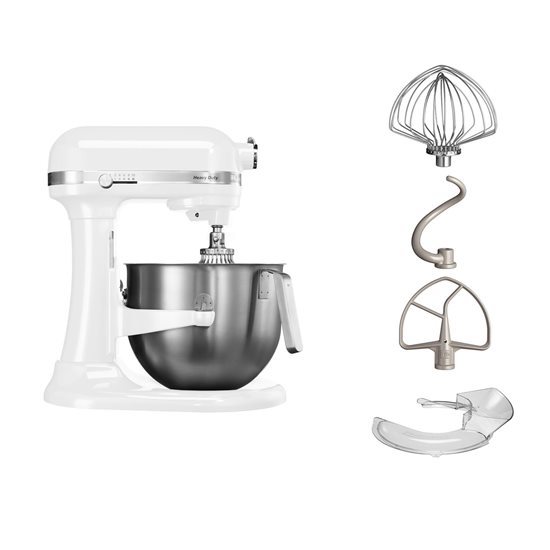 Mixer cu bol 6.9L, Professional Heavy Duty, White - KitchenAid