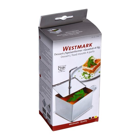 Set forme patrate inox 6,5x6,5 cm, 4 piese - Westmark