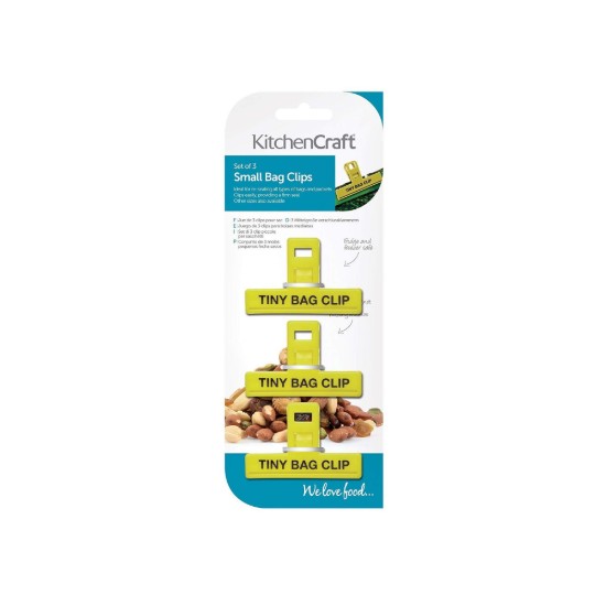 Set 3 clips-uri sigilare pungi, plastic, 5 cm - Kitchen Craft