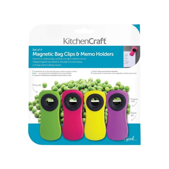 Set 4 cleme /clipsuri magnetice Memo Clips - Kitchen Craft