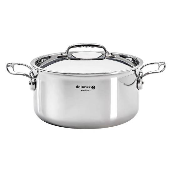 Cratita inox 5-Ply, cu capac, 28cm/8,5L, "Affinity" - de Buyer