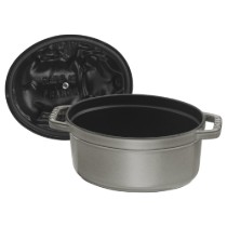 Oala Cocotte cochon, fonta, 17cm/1L, Graphite Grey - Staub