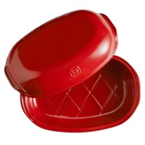 Vas pentru paine artizanala, ceramica, 34x22x15cm, Burgundy - Emile Henry