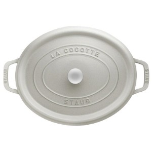 Oala Cocotte ovala, fonta, 31cm/5,5L, White Truffle - Staub
