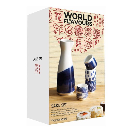 Set servire sake 5 piese, portelan - Kitchen Craft