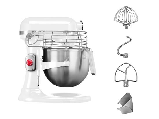 Mixer cu bol 6.9L, Professional, White - KitchenAid