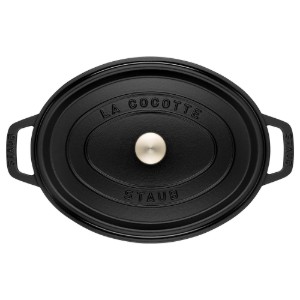 Oala cocotte ovala, fonta, 31cm/5,5 l, Black - Staub