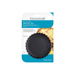Set 4 forme pentru mini-tarte, otel, 10 cm - Kitchen Craft