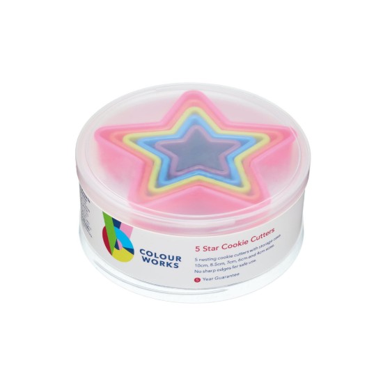 Set 5 forme prajituri, forma stea, plastic - Colourworks
