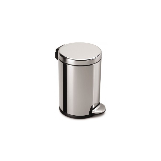 Mini cos de gunoi, rotund, 4,5 L, Polished - simplehuman