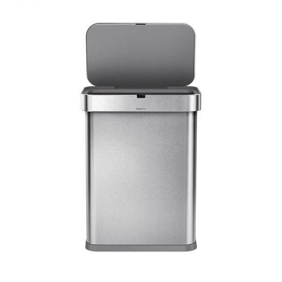 Cos de gunoi, dreptunghiular, 58 L, cu senzor si control vocal, Stainless Steel - simplehuman