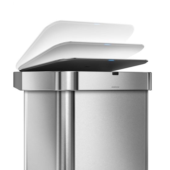 Cos de gunoi, dreptunghiular, 58 L, cu senzor si control vocal, Stainless Steel - simplehuman