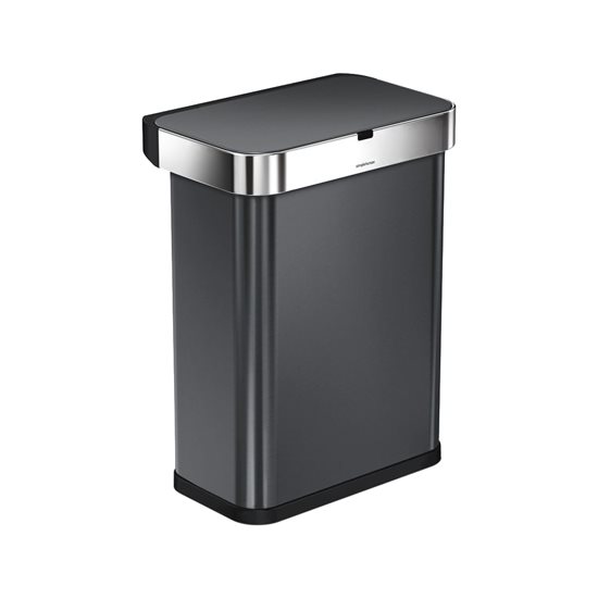 Cos de gunoi, dreptunghiular, cu senzor si control vocal, 58 L, Black - simplehuman