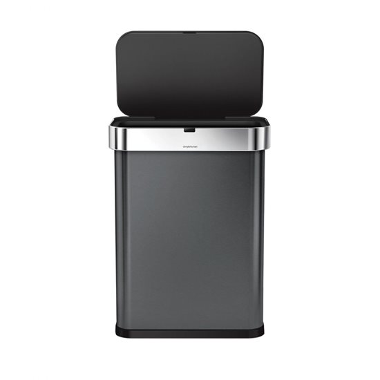 Cos de gunoi, dreptunghiular, cu senzor si control vocal, 58 L, Black - simplehuman