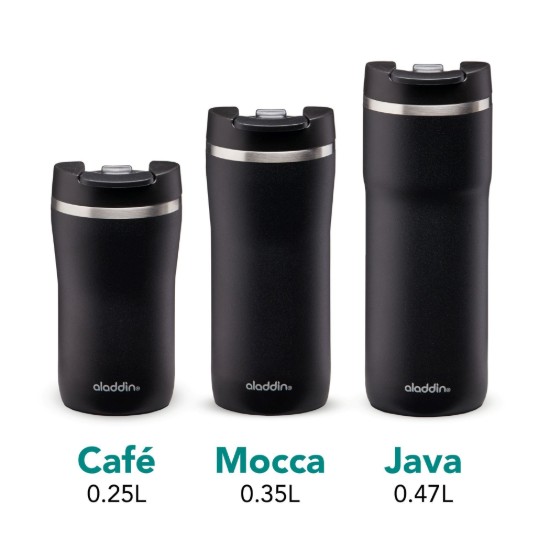 Termos inox, 250ml, "Cafe Thermavac", Lava Black - Aladdin